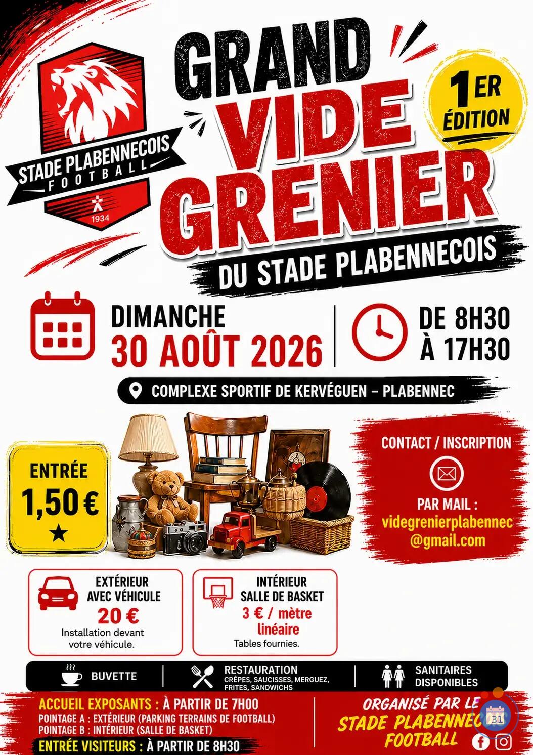 Image 1ère édition ! Grand vide grenier extérieur + intérieur PLABENNEC (photo 1)