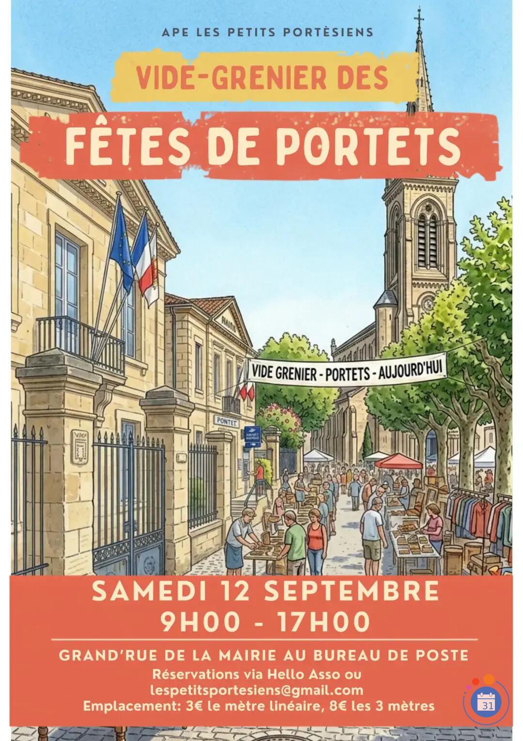 Image Vide grenier des fêtes de Portets par L’APE Les Petits Portésiens (photo 1)