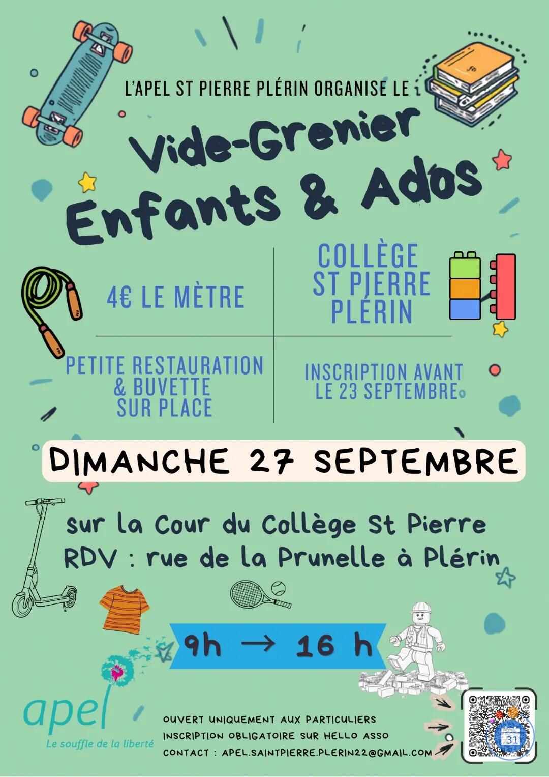 Image Vide Grenier Ados/Enfants -APEL Collège St Pierre Plérin (photo 1)