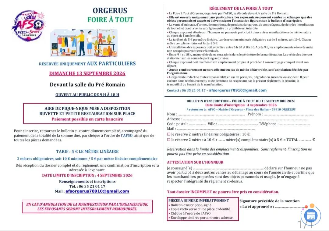 Image FOIRE A TOUT 2026 - ORGERUS (photo 2)