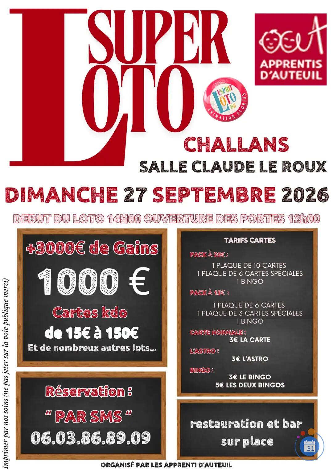 Image SUPER LOTO APPRENTIS D'AUTEUIL ANIMATION FLORIAN (photo 1)