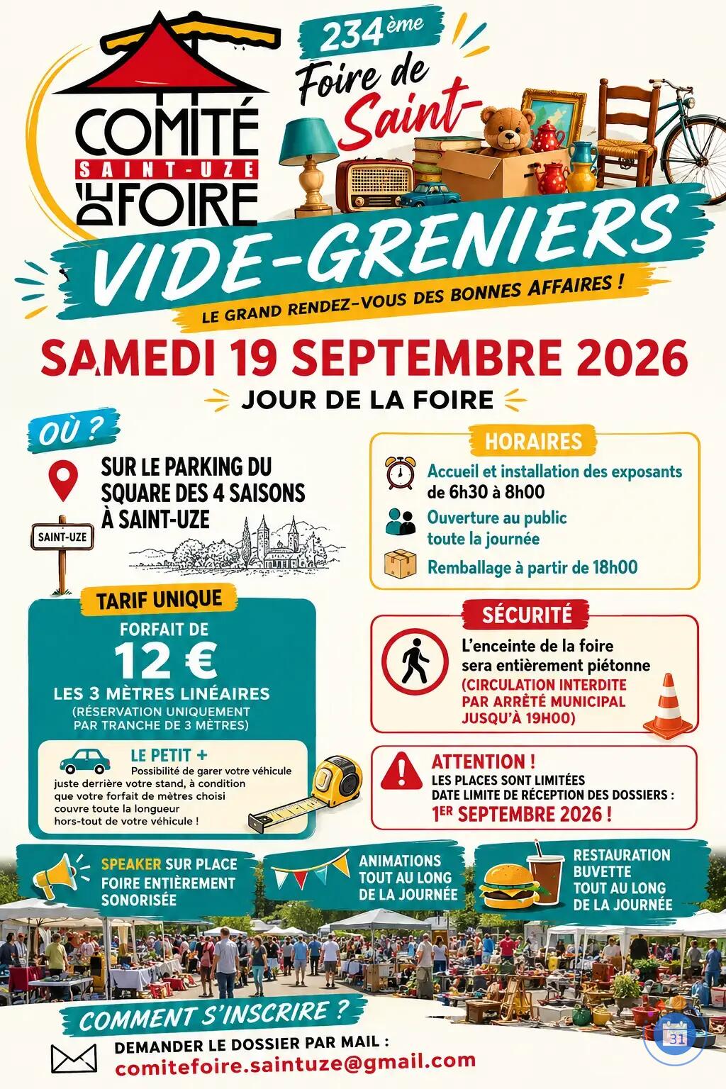 Image Vide-greniers de la 234ème Foire annuelle de Saint-Uze (photo 1)