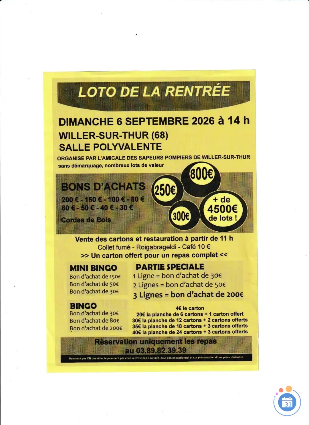 Image Loto de la rentrée (photo 1)