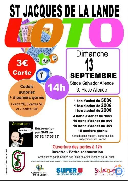 Image Super loto du C.D.F. St Jacques de la Lande Anim Gégé loto (photo 1)