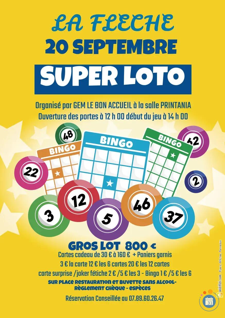 Image SUPER LOTO ORGANISE PAR GEM LE BON ACCUEIL (photo 1)
