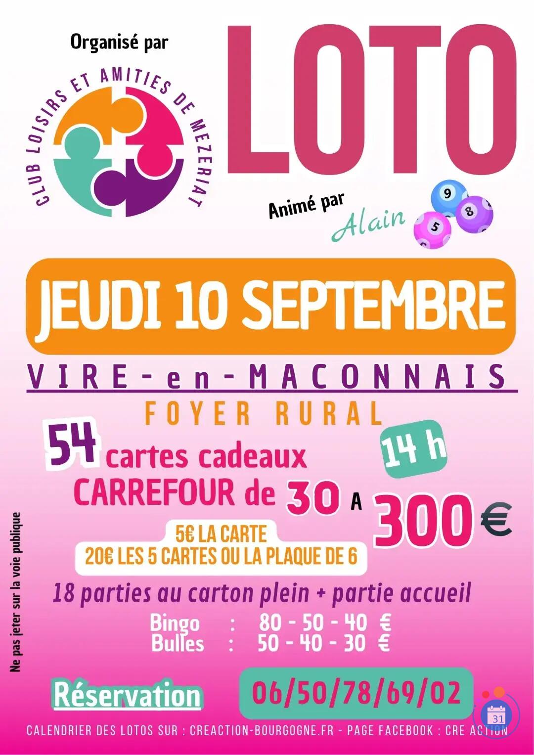 Image Loto CLUB LOISIRS ET AMITIES DE MEZERIAT (photo 1)