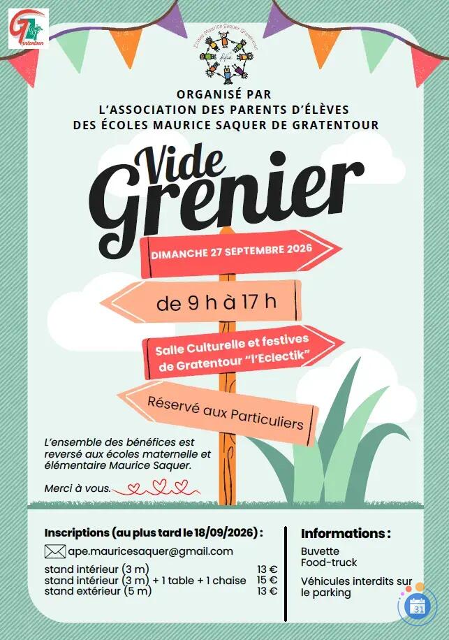 Image Vide Grenier de l'Association des Parents d'Élèves des Écoles Maurice Saquer (photo 1)