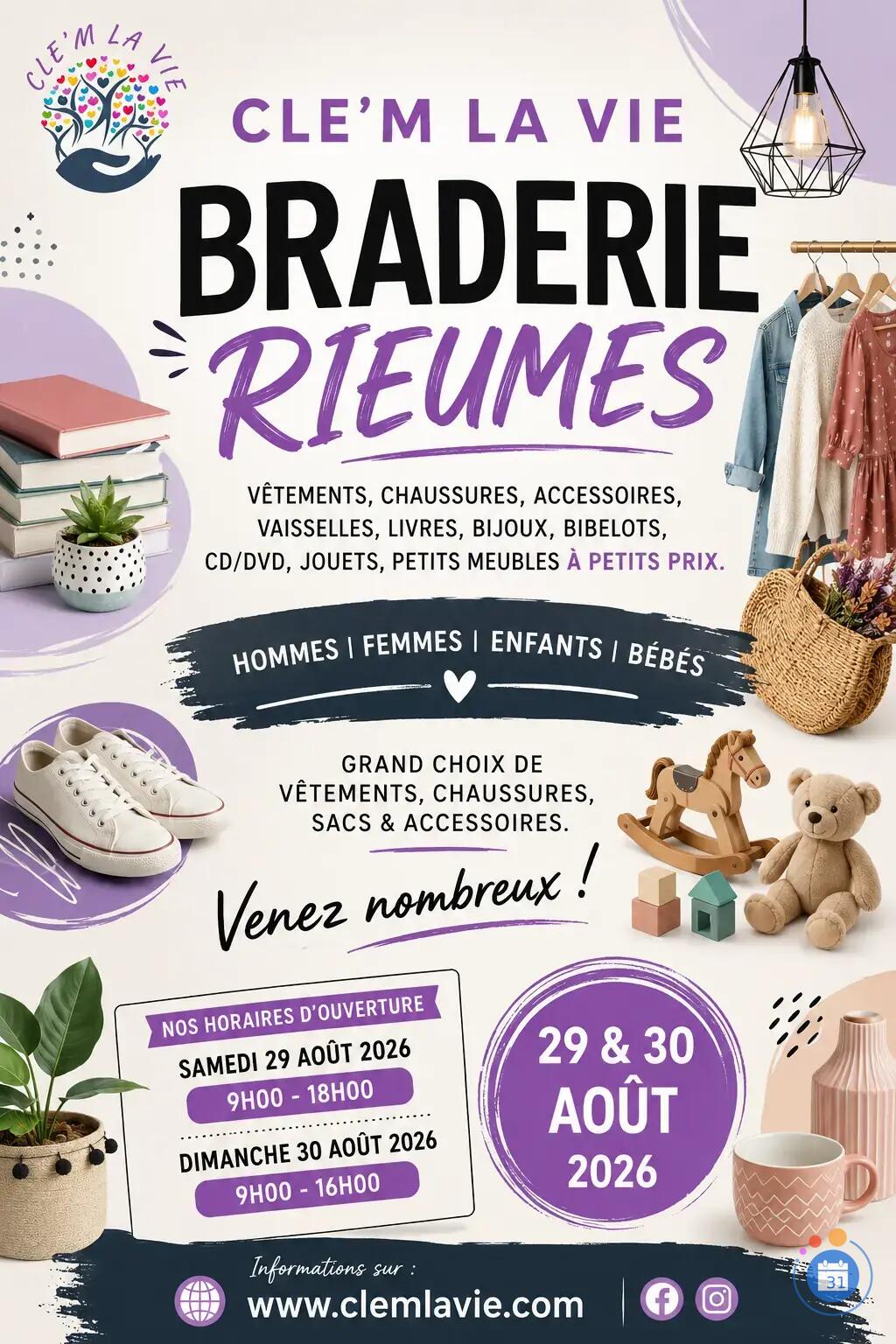 Image Braderie Solidaire Cle'm La Vie (photo 1)