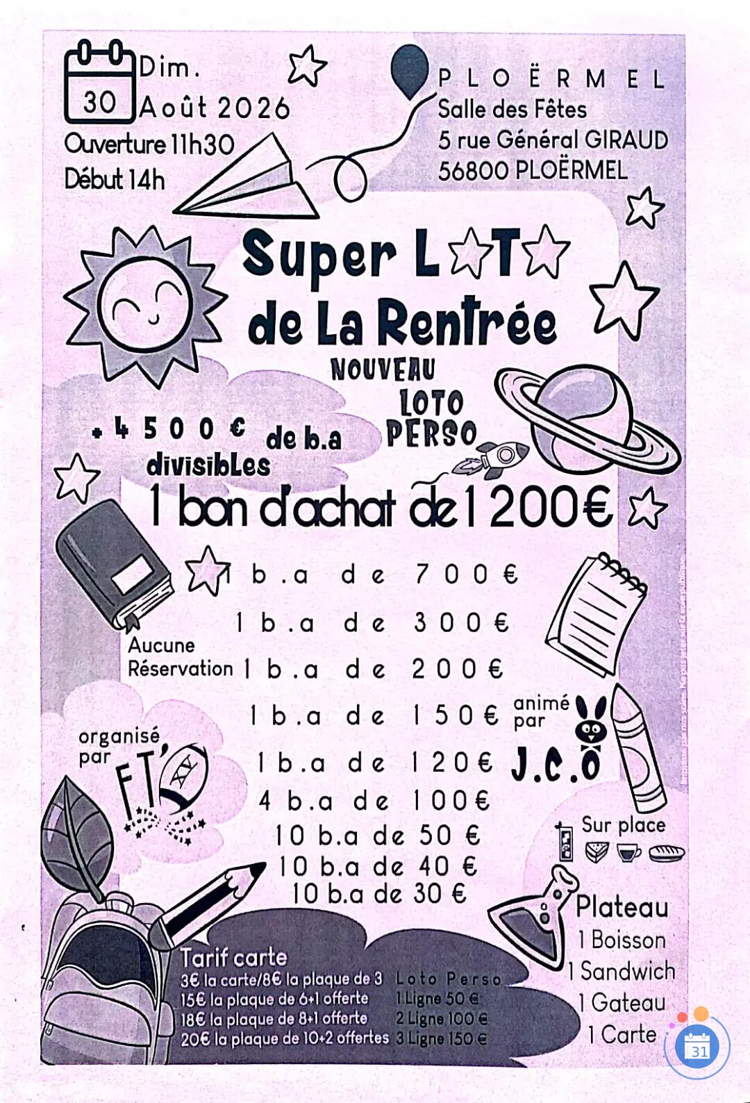 Image Super loto association Fais Ton 'Ovalie avec JCO (photo 1)