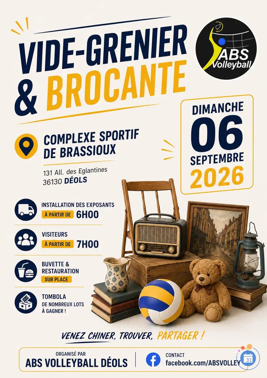 Image Vide-grenier de l'ABS Volleyball Déols (photo 1)