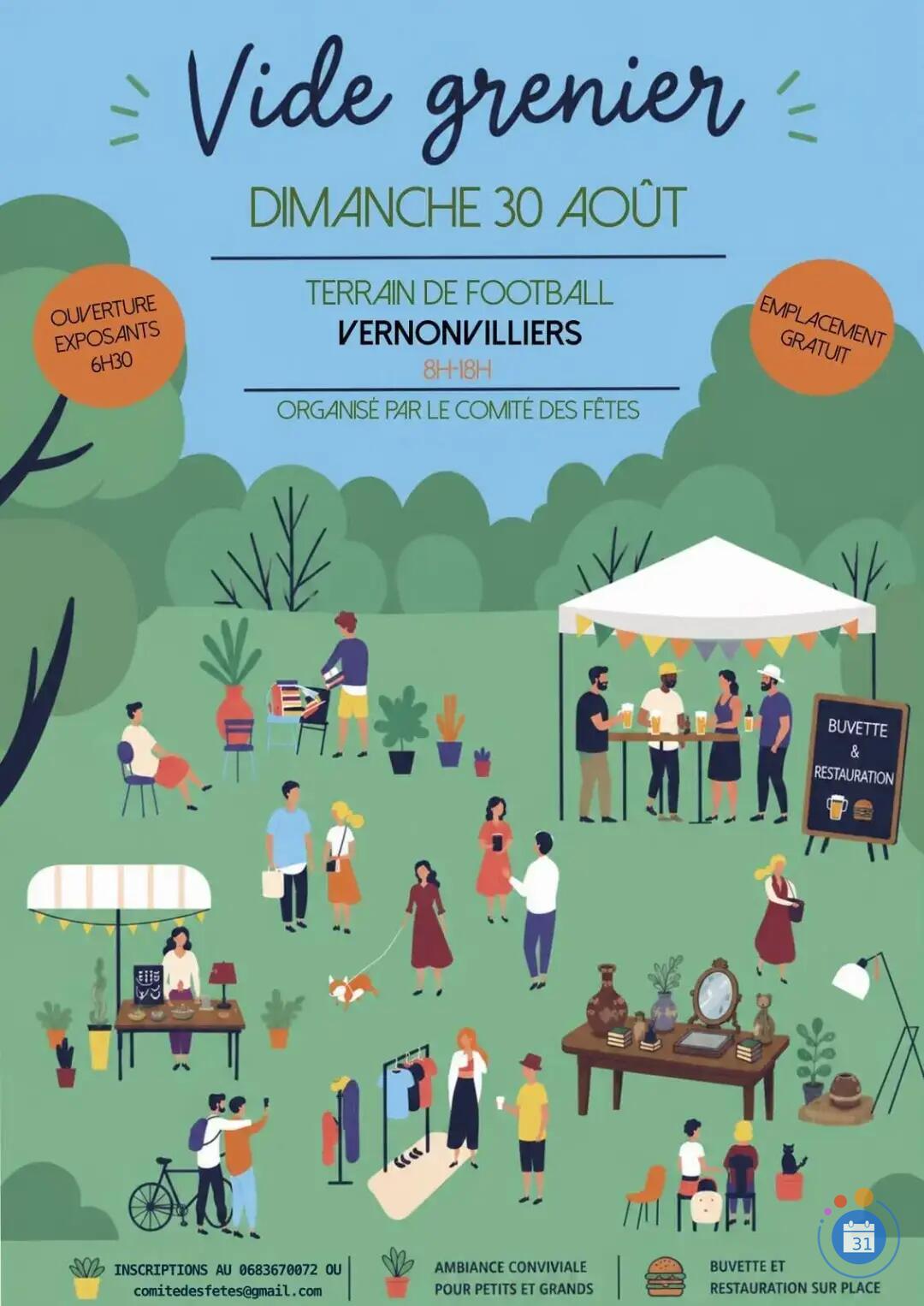 Image Vide grenier de Vernonvilliers organisé par le comité des fêtes (photo 1)