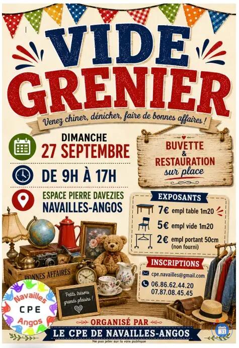 Image VIDE GRENIER CPE NAVAILLES ANGOS (photo 1)