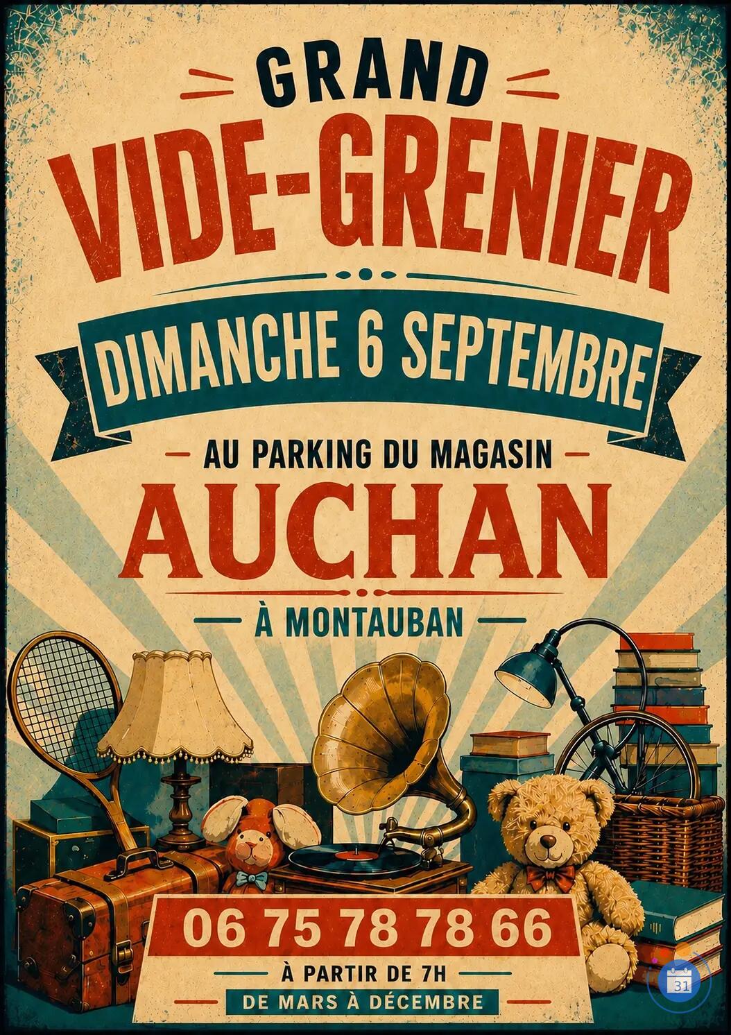 Image Grand Vide Grenier Parking Magasin Auchan (photo 1)
