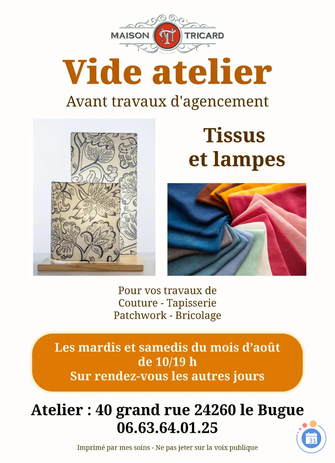 Image Vide atelier tissu et lampe (photo 1)