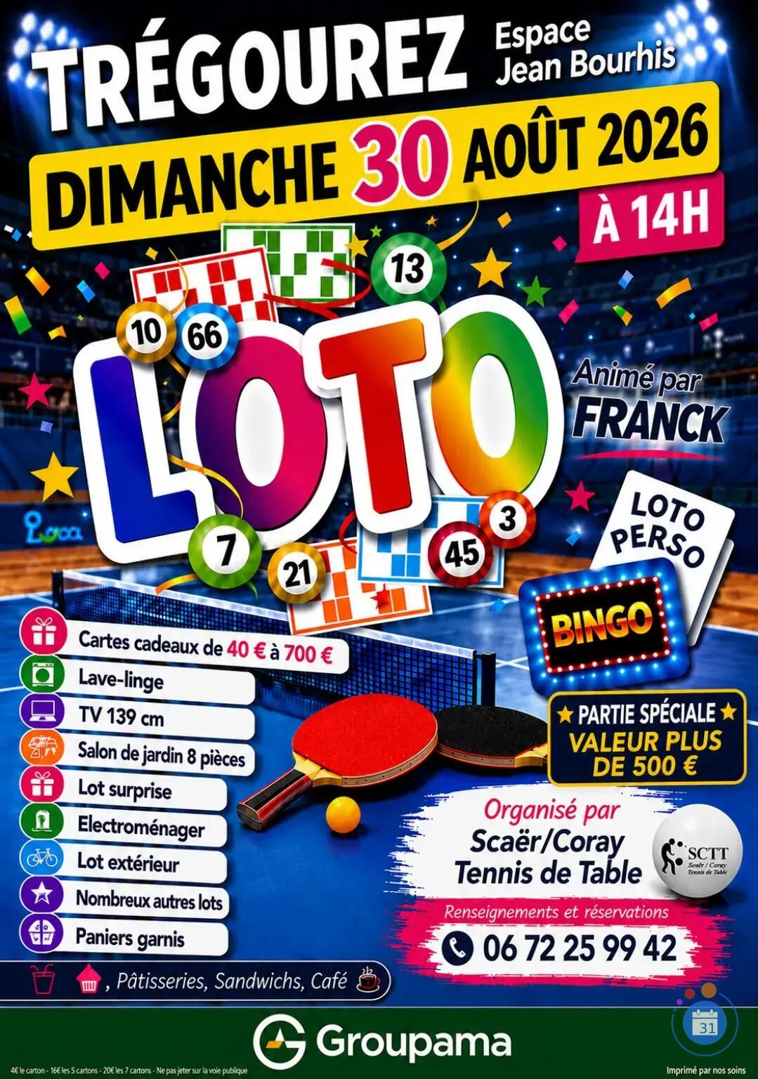 Image Super Loto du Scaër- Coray tennis de table animé par Franck (photo 1)