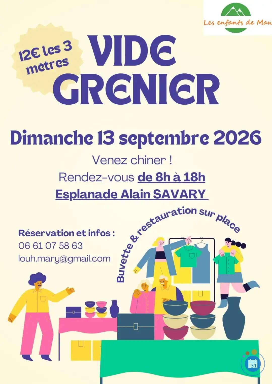 Image VIDE GRENIER DE L'ASSOCIATION LES ENFANTS DE MAN (photo 1)