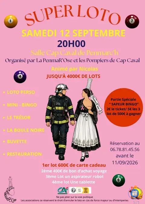 Image Super Loto de la PenmaR'Ose et Amicale des Pompiers de Cap Caval (photo 1)