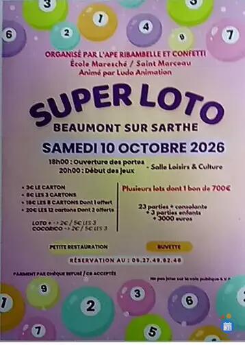 Image super loto l'APE RIBAMBELLE ET CONFETI Maresché / st marceau anime par ludo (photo 1)