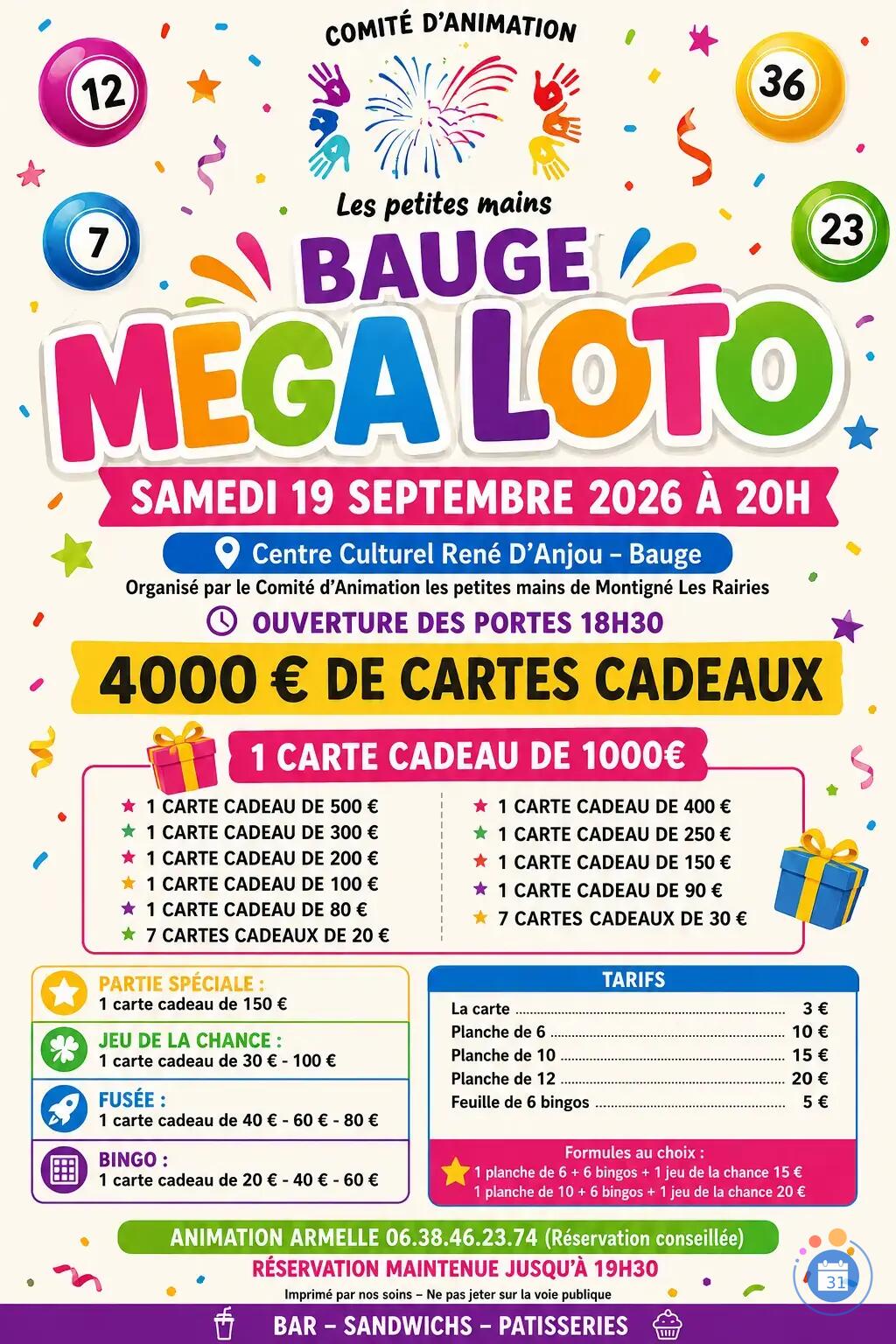 Image SUPER LOTO ORGANISE PAR LE COMITE D'ANIMATION LES PETITES MAINS (photo 1)