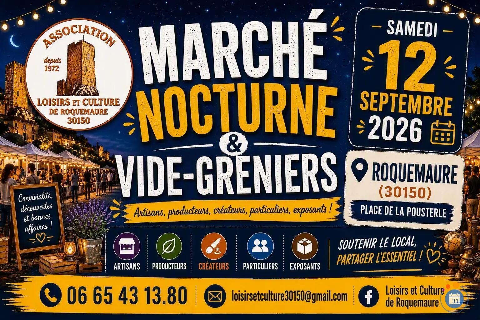 Image Marché des Producteurs, Artisans et Vide Greniers en NOCTURNE (photo 1)