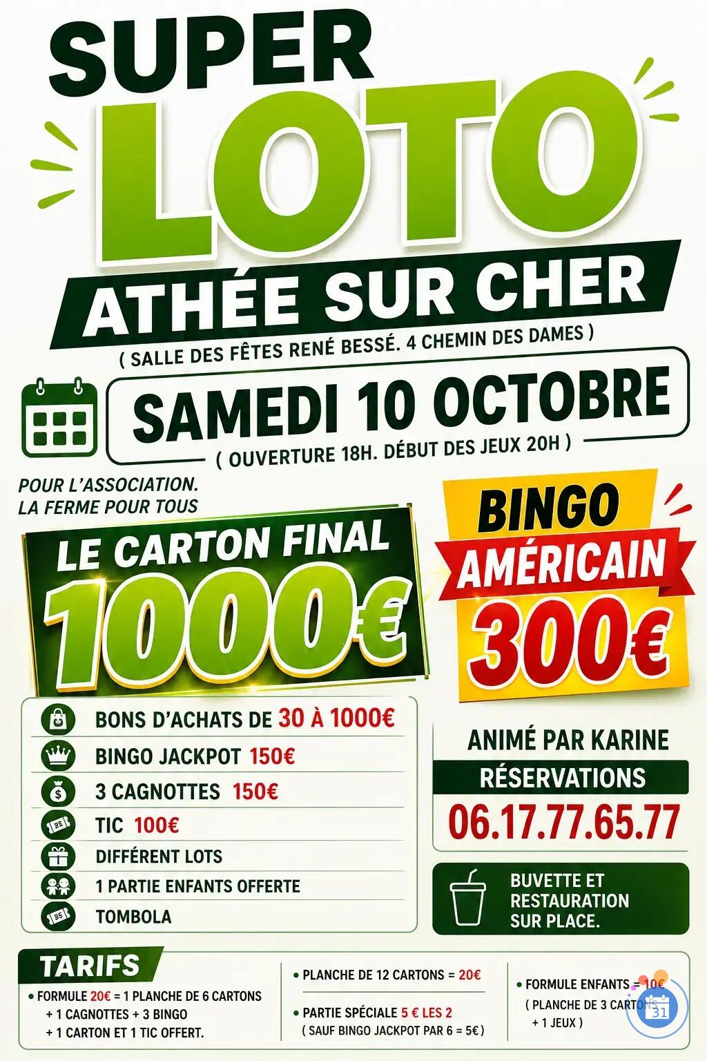 Image LOTO ASSOC LA FERME POUR TOUS ANIMÉ PAR KARINE (photo 1)