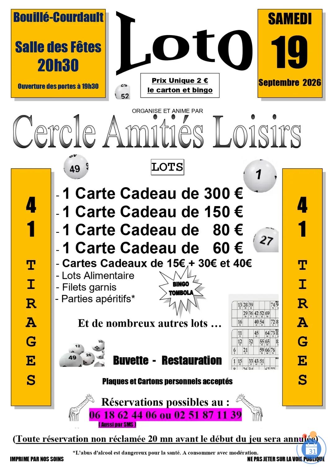 Image Loto du Cercle Amitiés Loisirs (photo 1)