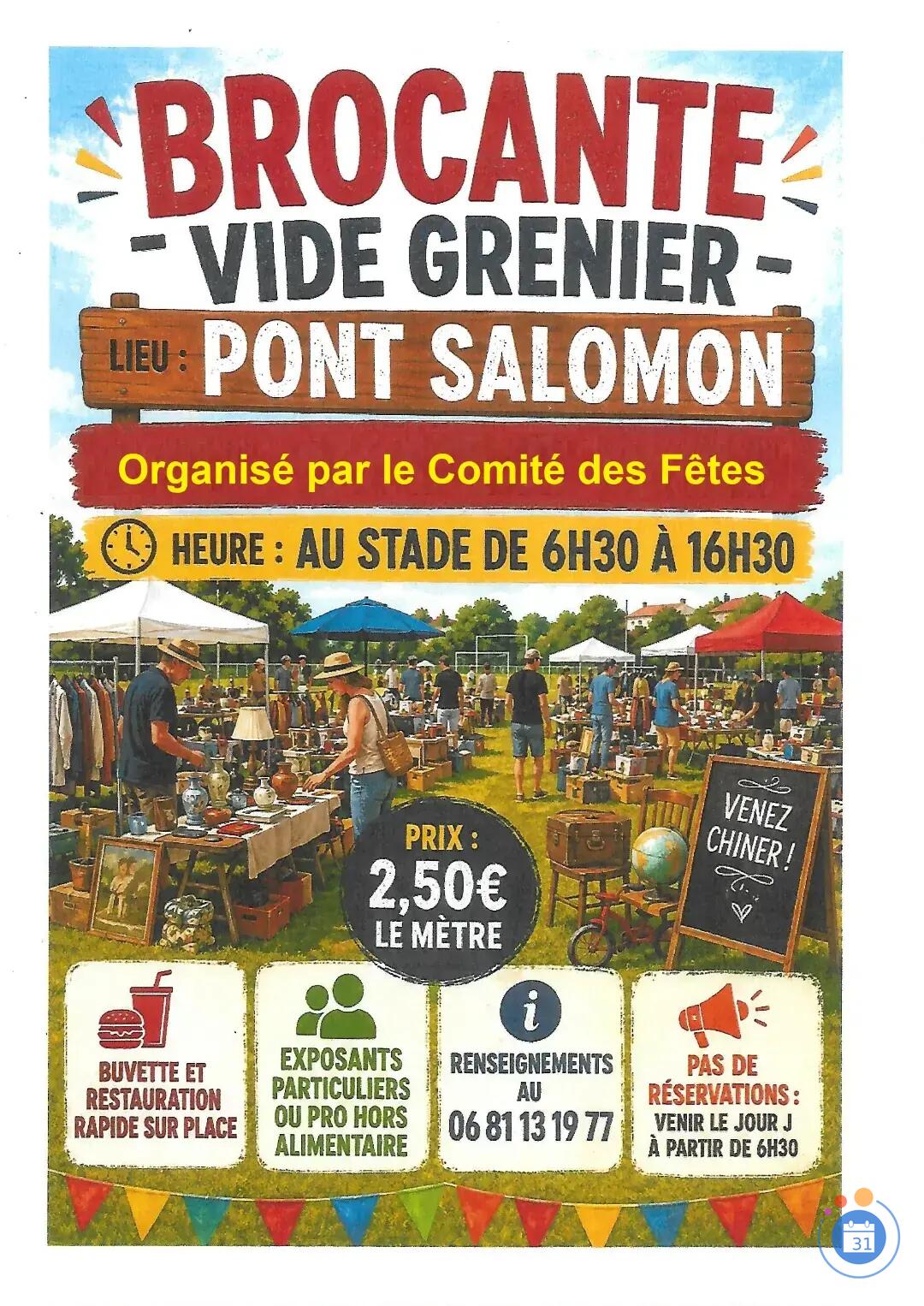 Image Vide grenier de Pont Salomon, autour du stade de football (photo 1)