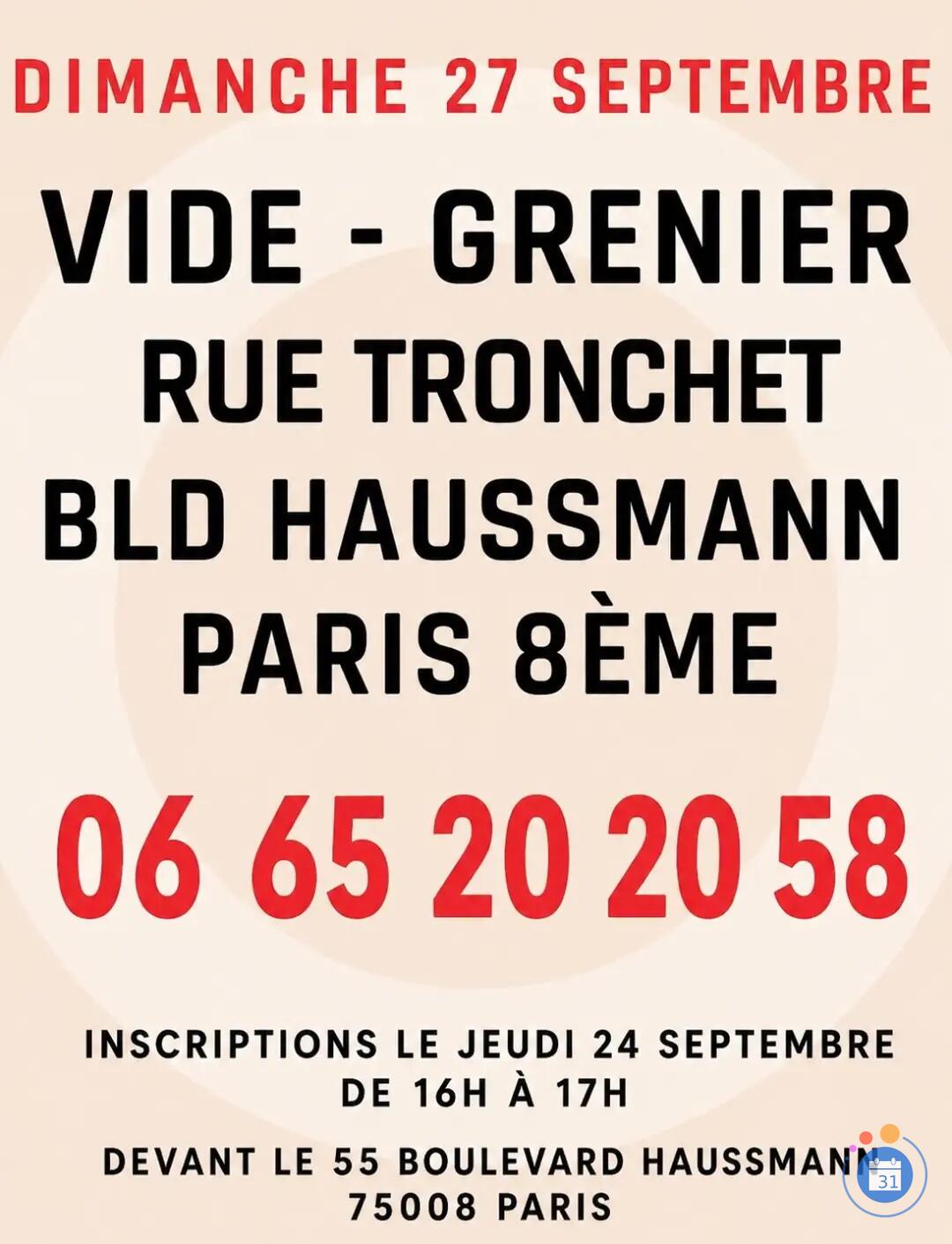 Image Vide - Grenier Rue Tronchet , bd Haussmann Paris 8e Métro Havre - Caumartin (photo 1)