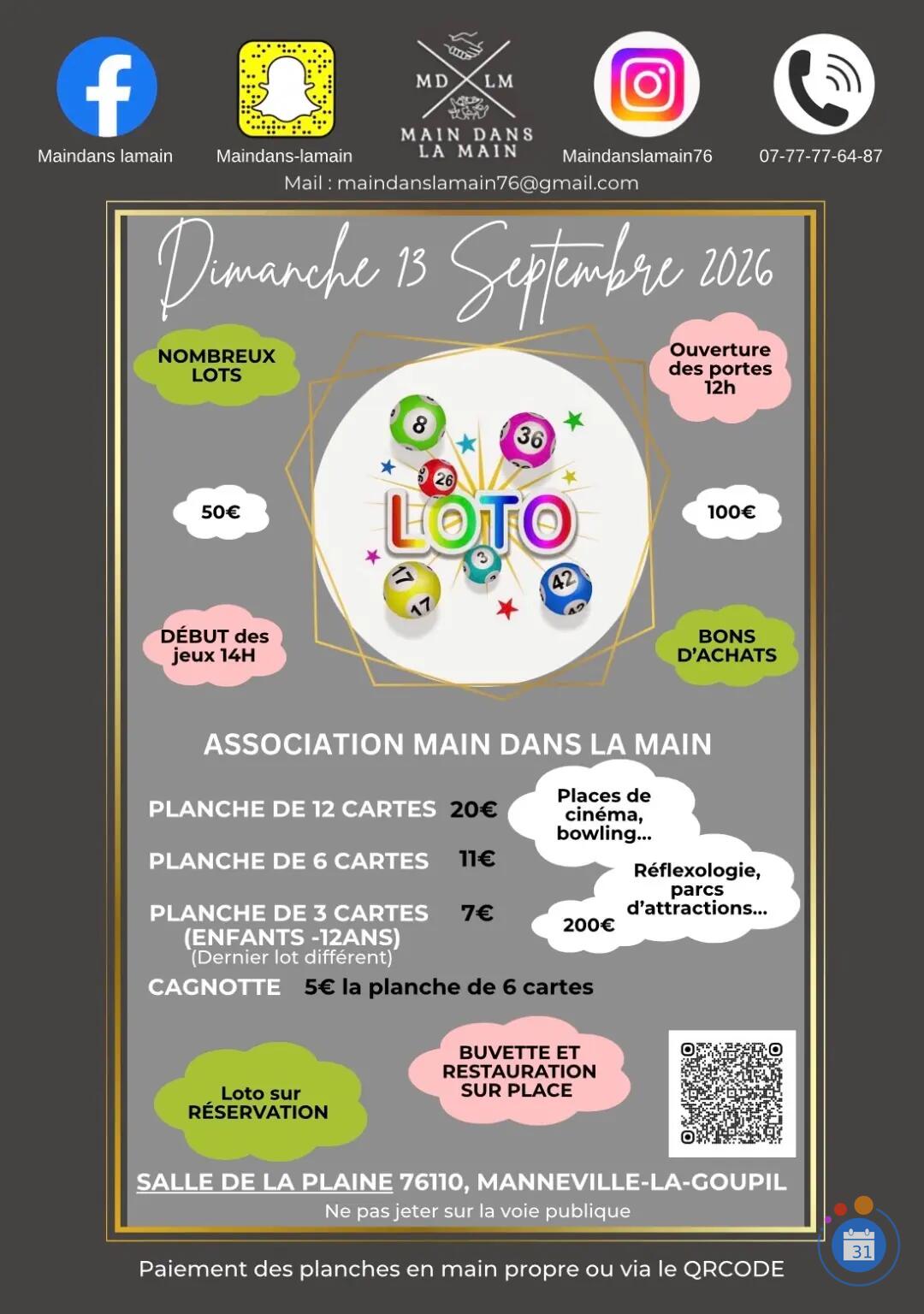 Image Loto de rentrée Association Main dans la main (photo 1)