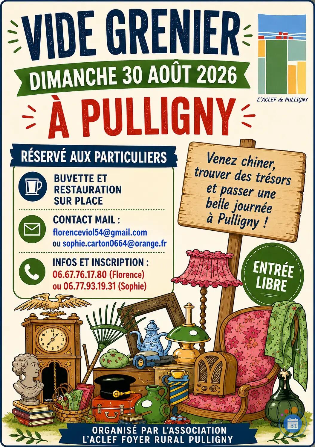 Image Vide-grenier du Foyer Rural à Pulligny (photo 1)