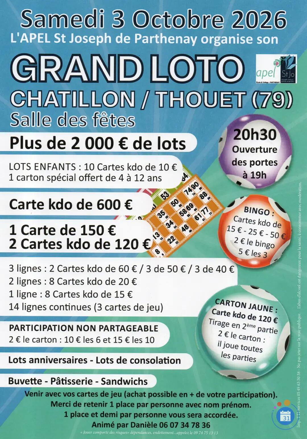 Image Grand loto de l'APEL St Joseph de Parthenay (photo 1)