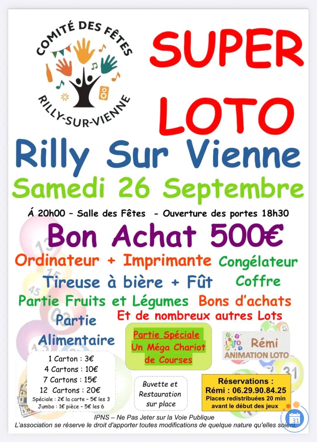 Image Super Loto du Comité des fêtes animé par Rémi (photo 1)