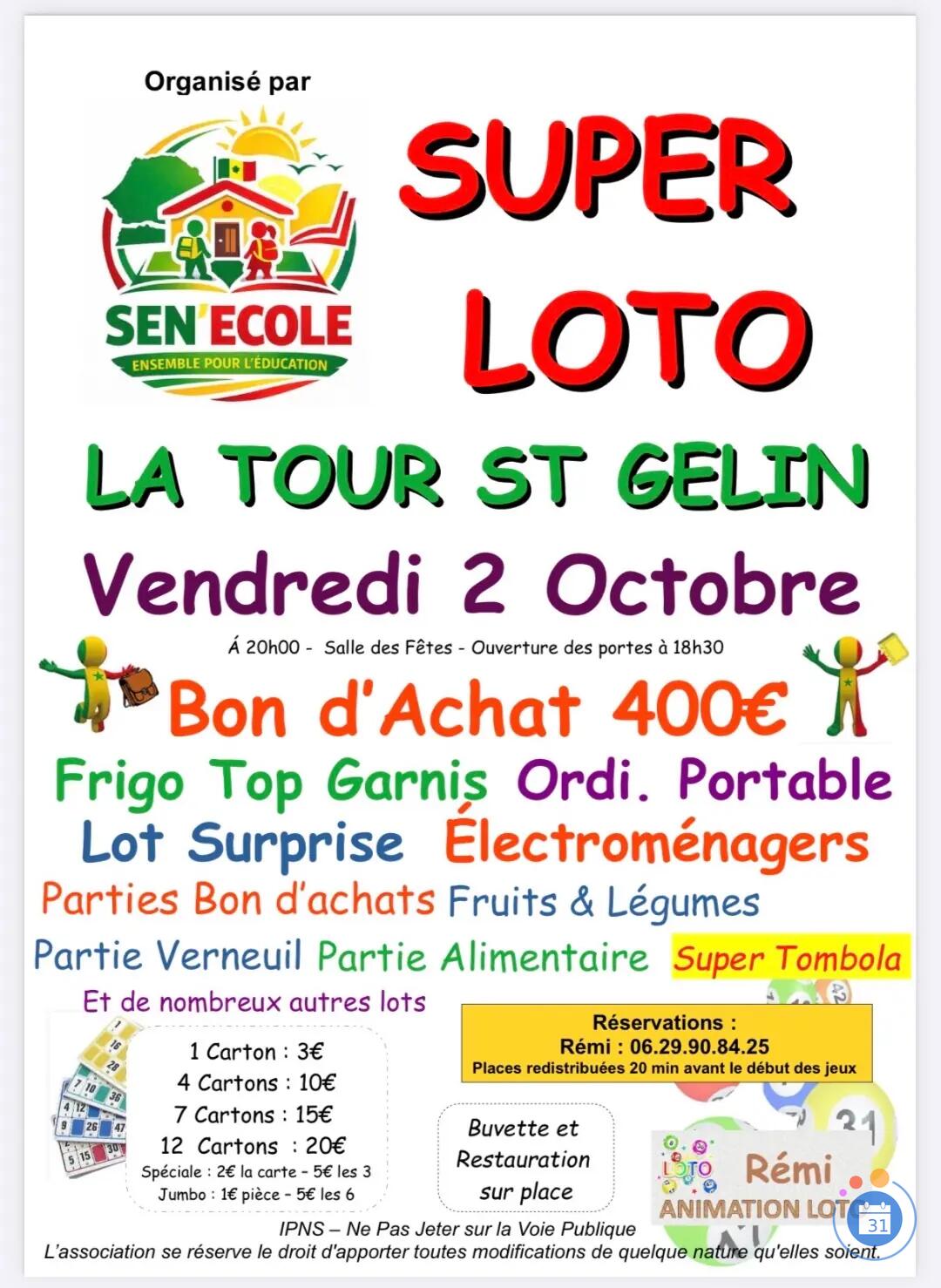 Image Super Loto de Sen’Ecole animé par Rémi (photo 1)