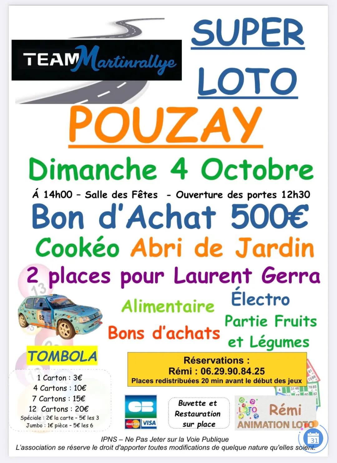 Image Super Loto de la Team MartinRallye animé par Rémi (photo 1)