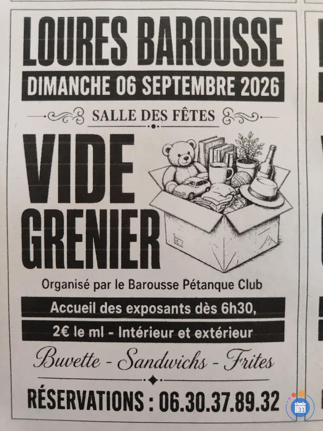 Image Vide grenier du Barousse Pétanque Club (photo 1)