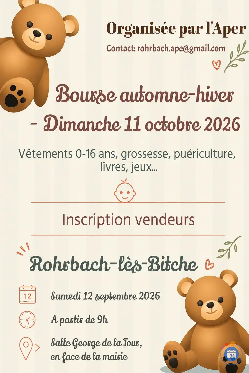 Image Bourse puériculture et affaires d'enfants automne-hiver (photo 1)