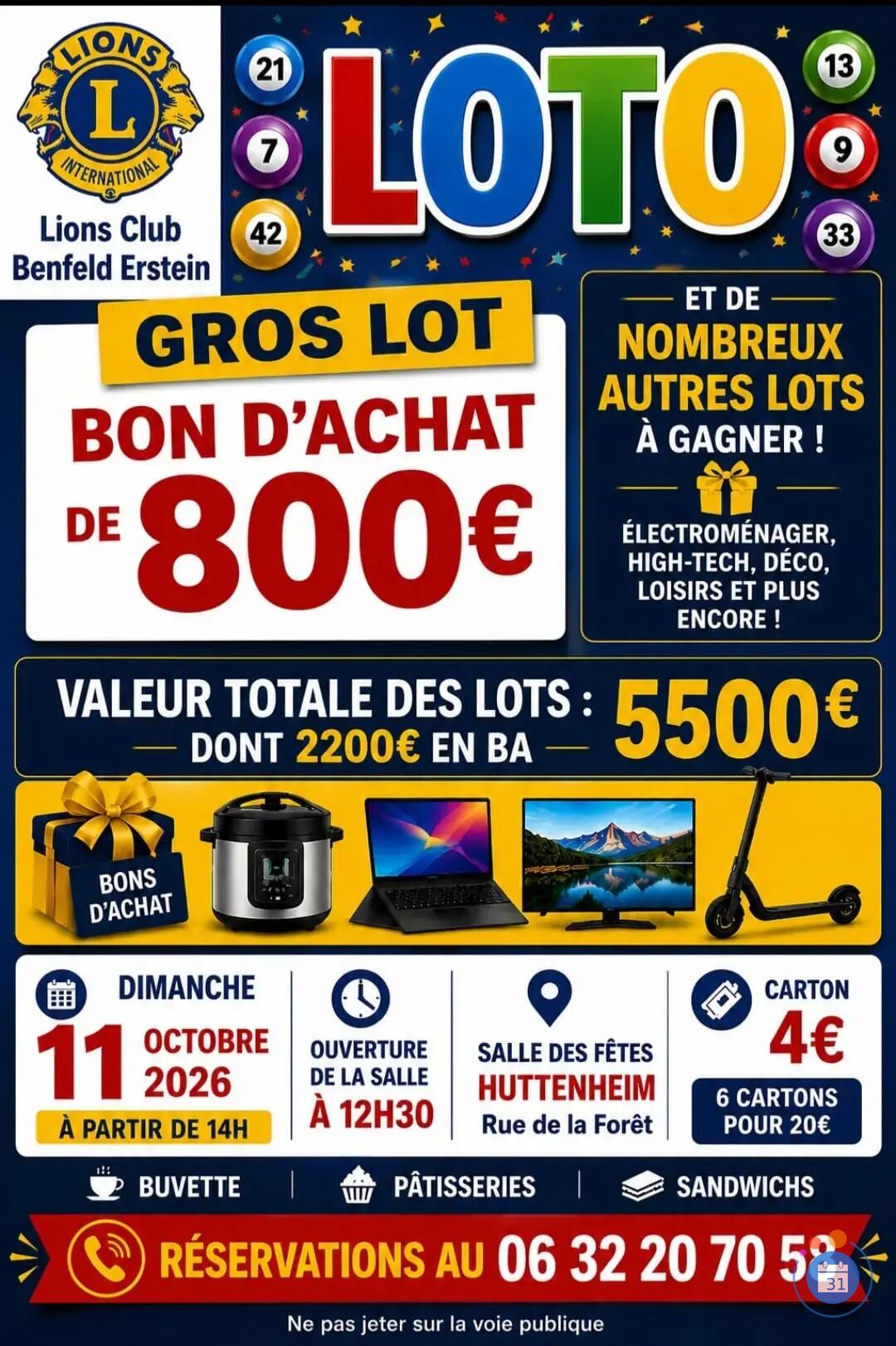 Image Grand LOTO Lions Club Benfeld Erstein (photo 1)
