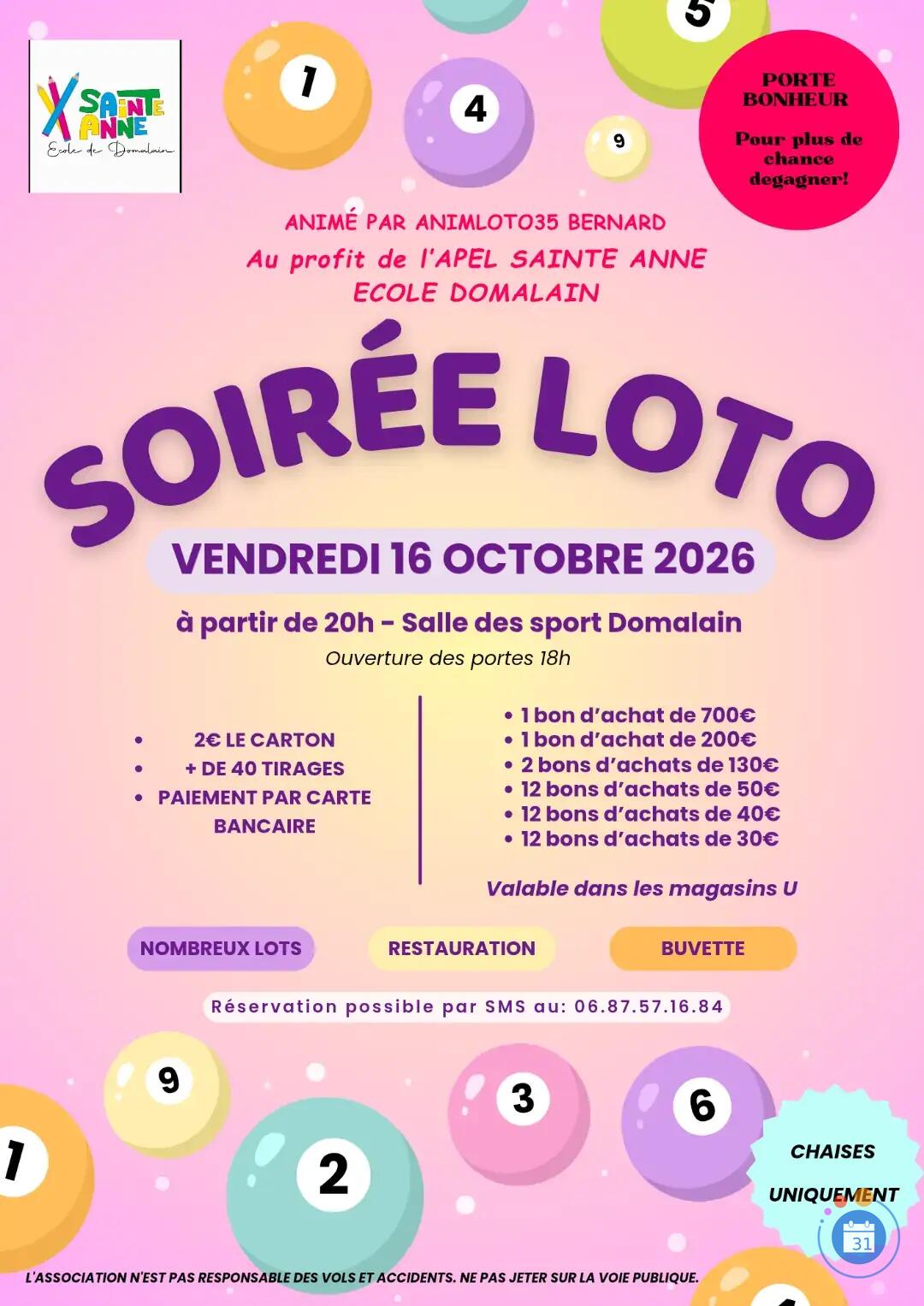 Image Loto école DOMALAIN (photo 1)