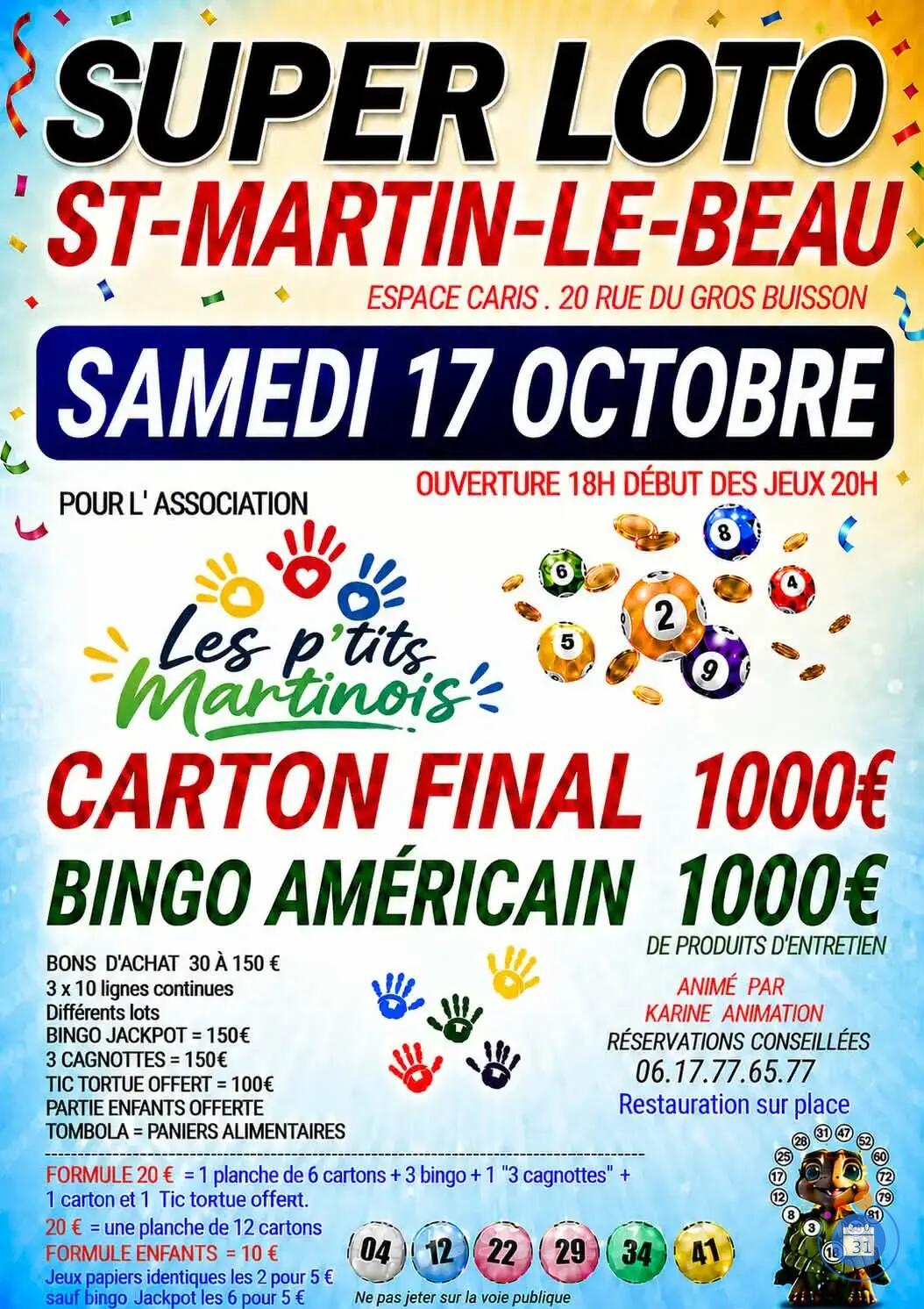 Image LOTO ASSOC LES P’TITS MARTINOIS ANIMÉ PAR KARINE (photo 1)