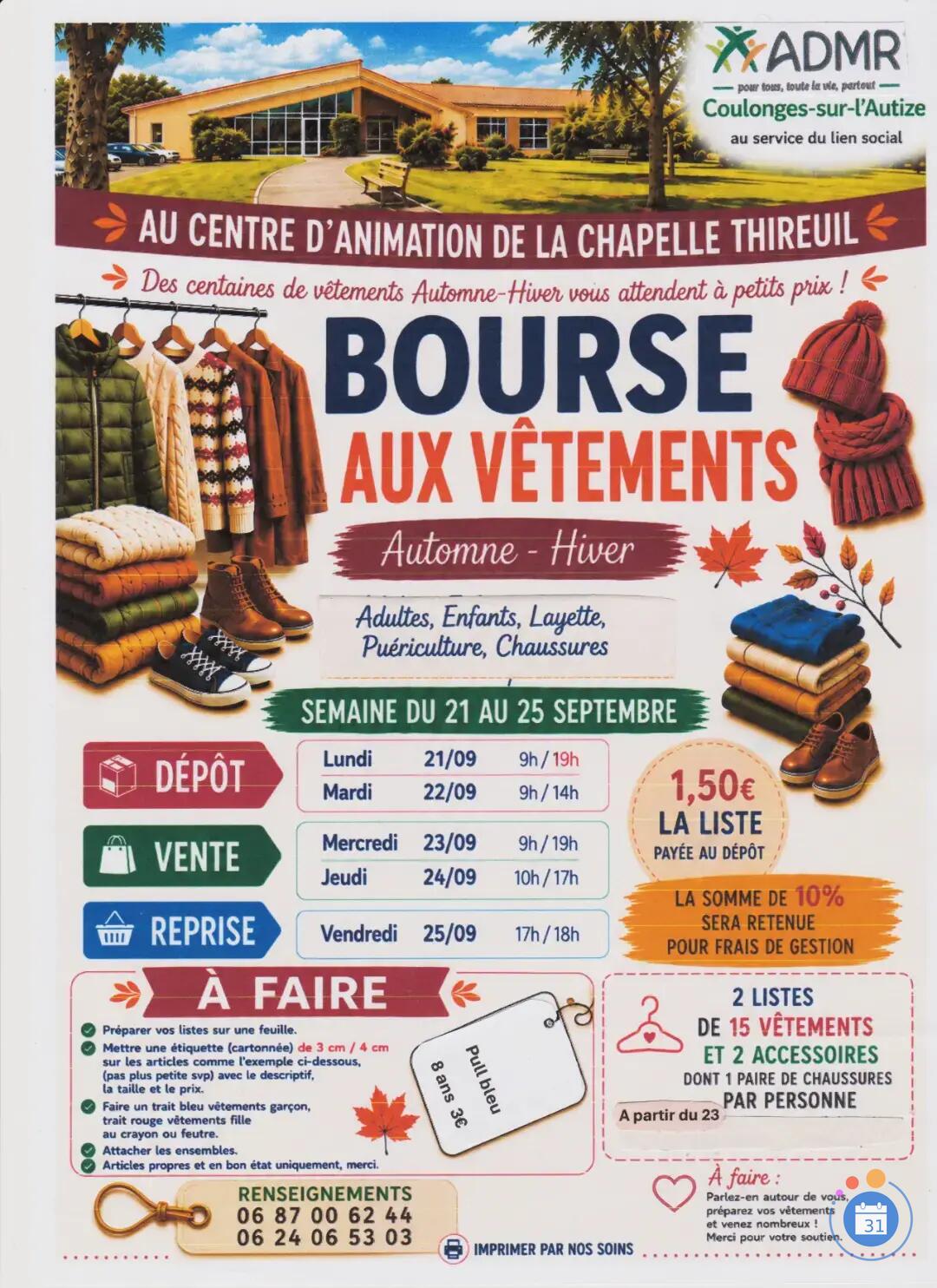 Image BOURSE AUX VETEMENTS (photo 1)