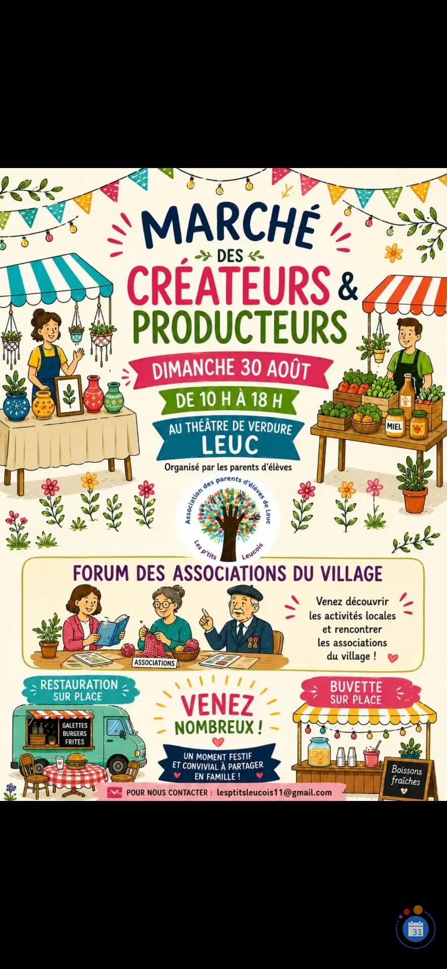 Image Marché des créateurs / producteurs organisé asso parents d'élèves ptits leucois (photo 1)