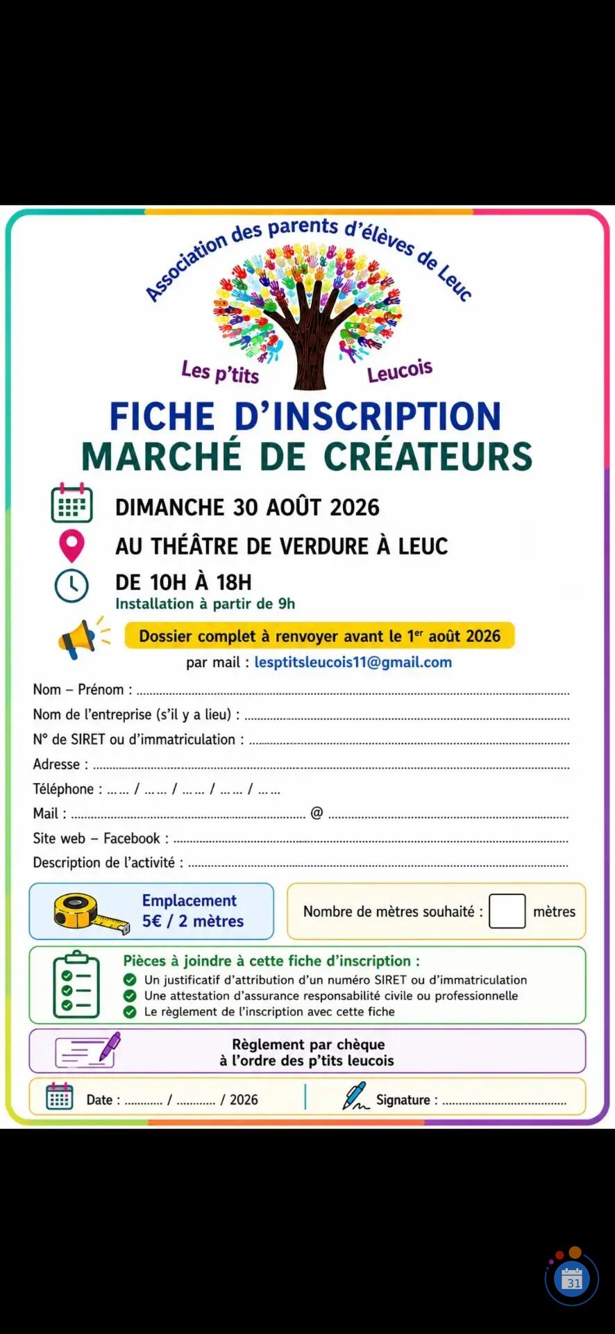 Image Marché des créateurs / producteurs organisé asso parents d'élèves ptits leucois (photo 2)