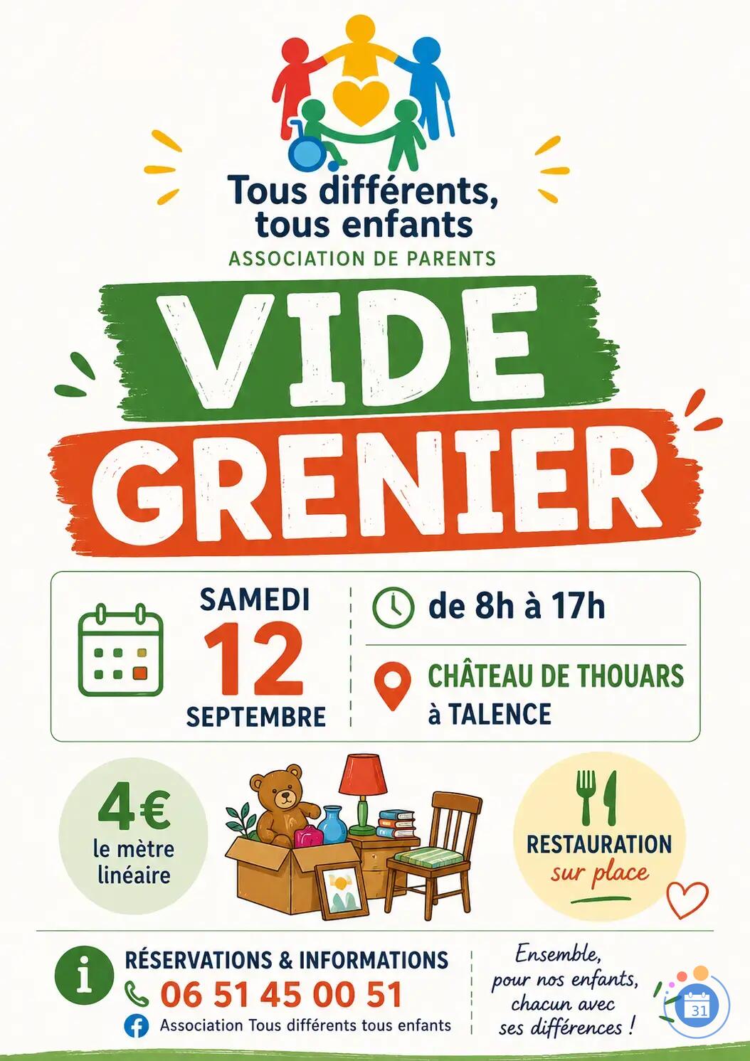 Image Vide-grenier de l'association tous différents tous enfants (photo 1)