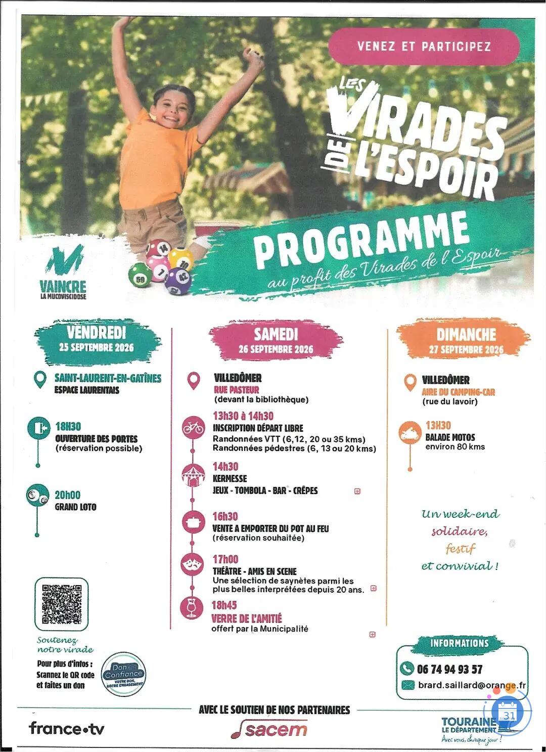 Image randonnées des Virades de l'Espoir pour Vaincre la Mucoviscidose (photo 1)