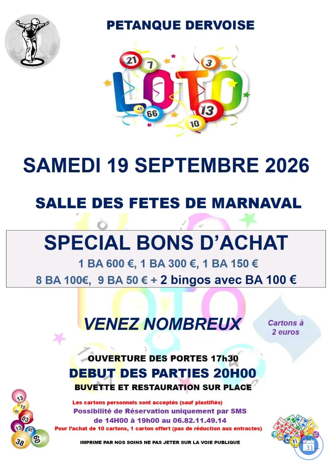 Image Loto de la pétanque dervoise (photo 1)