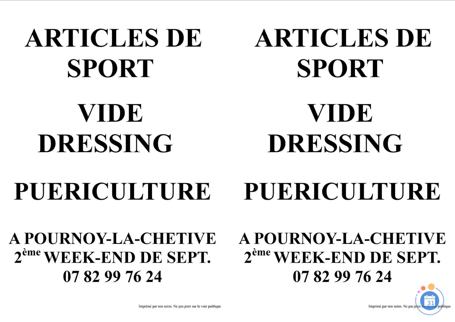 Image Bourse vêtements accessoires sport, vide dressing, Puériculture (photo 1)