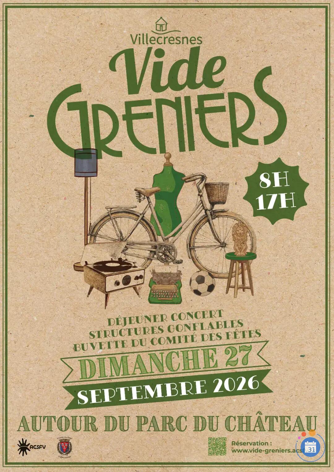 Image Vide-greniers le 27/9/2026 à Villecresnes (94) (photo 1)