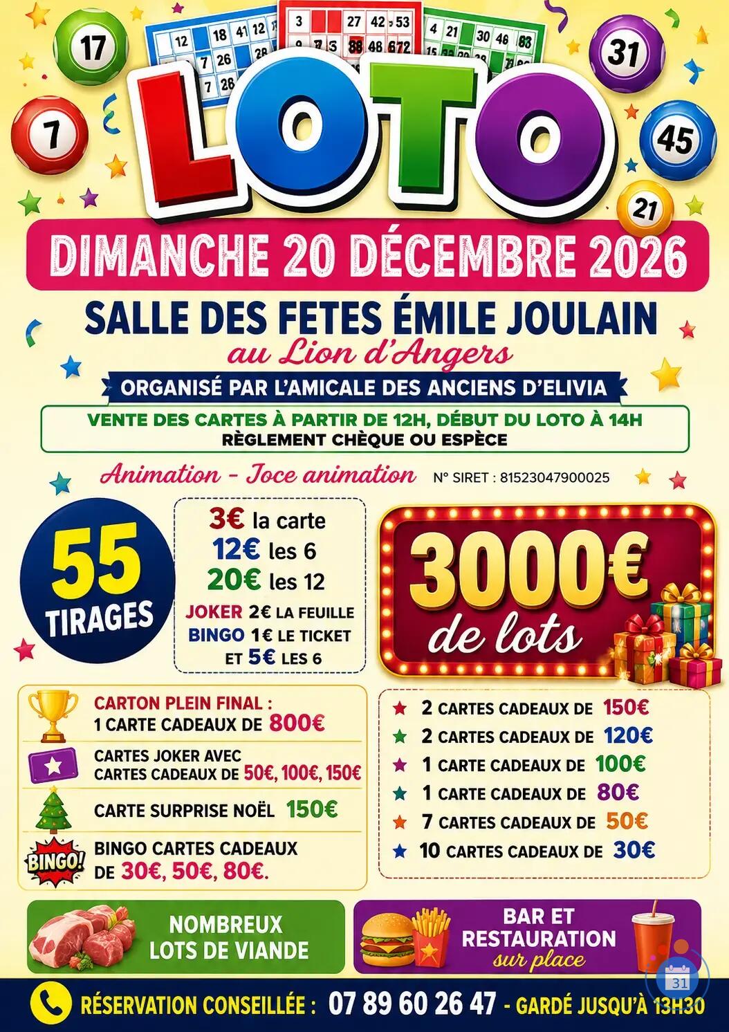 Image SUPER LOTO AMICALE DES ANCIENS D ELIVIA (photo 1)