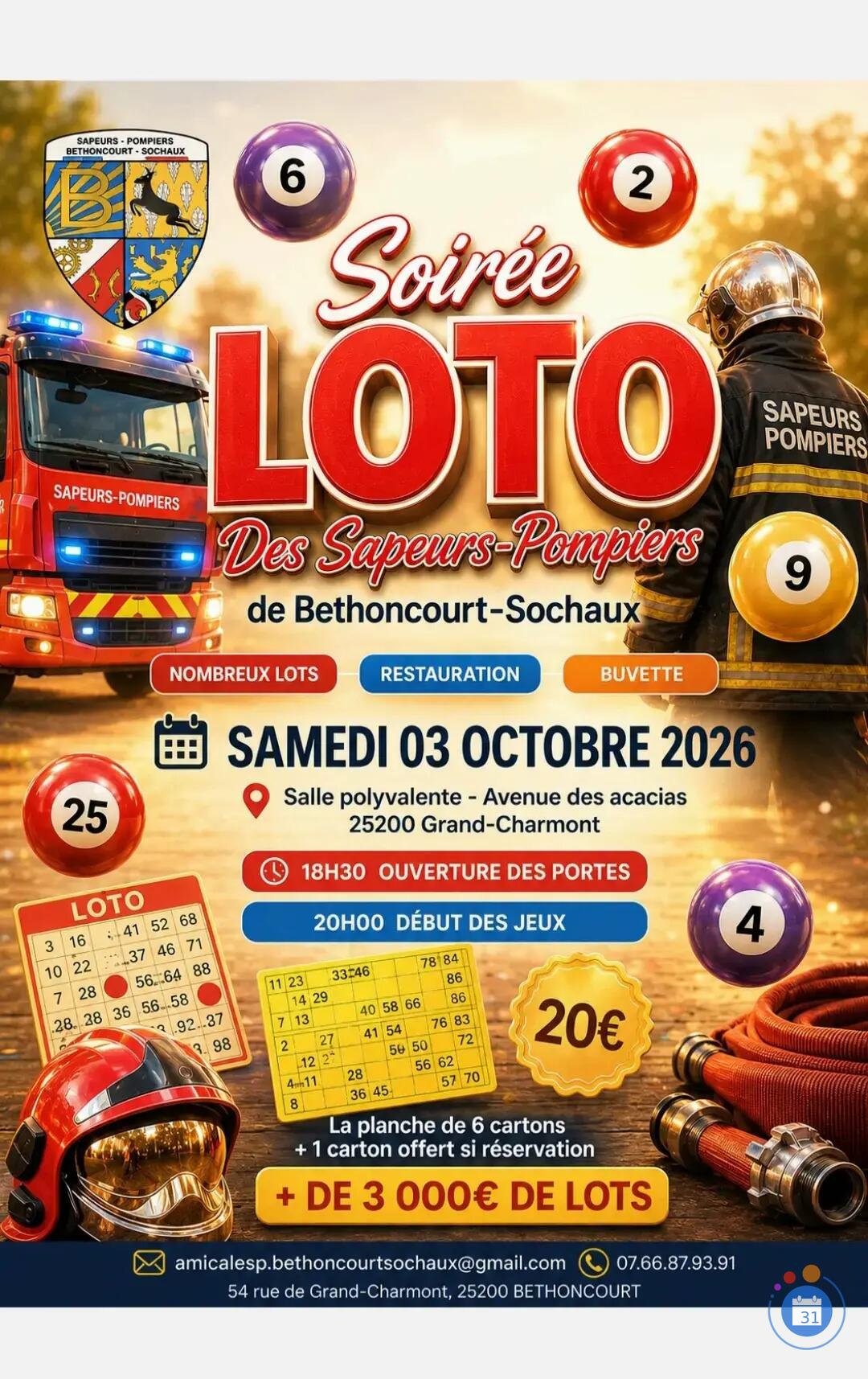 Image Loto des sapeurs-pompiers de Bethoncourt/Sochaux (photo 1)
