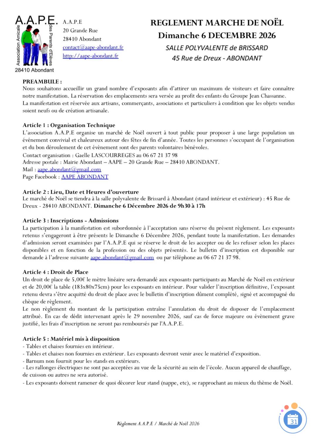 Image Marché de Noël 2026 de l'AAPE (photo 3)